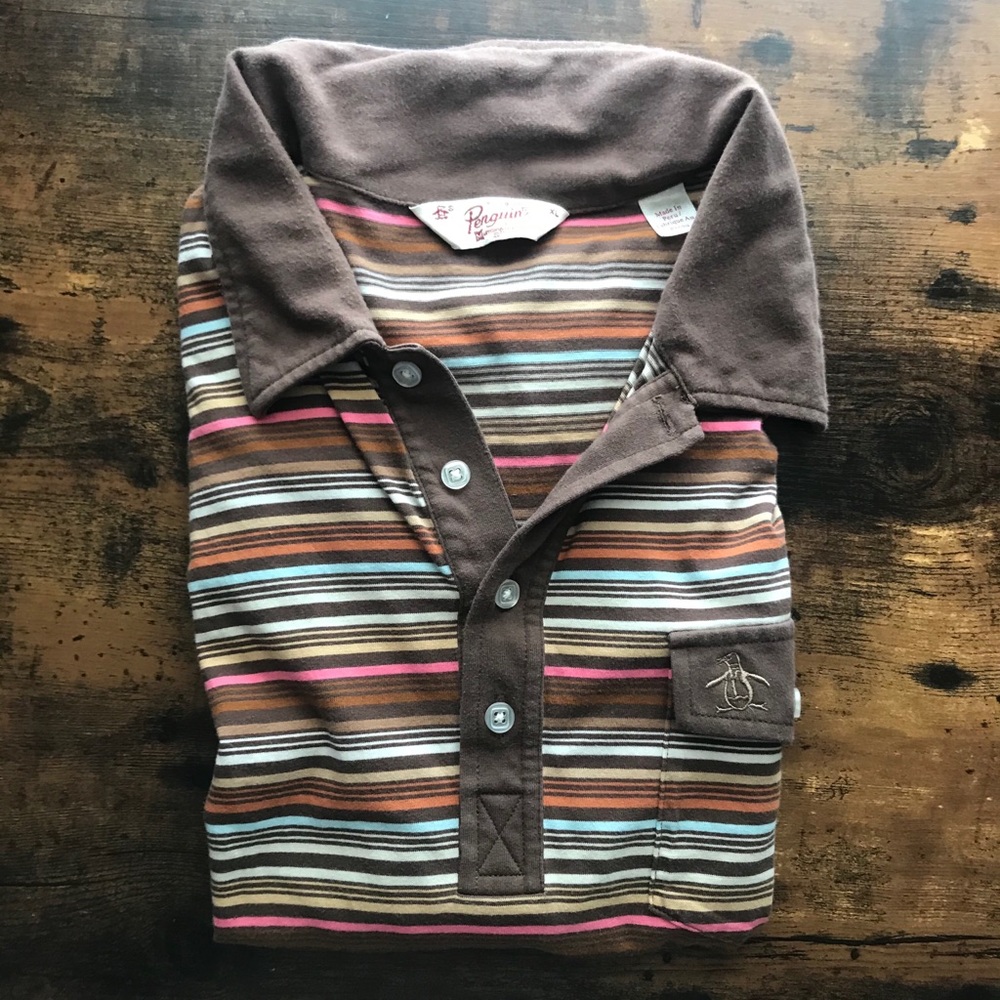 Penguin Men’s Striped Polo